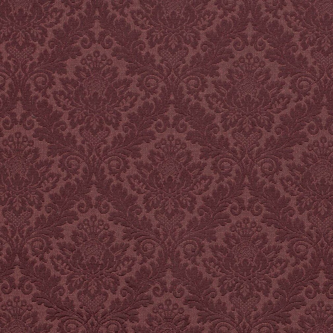 Merlot Damask - Red & Burgundy Damask Upholstery Fabric 54 Inches"